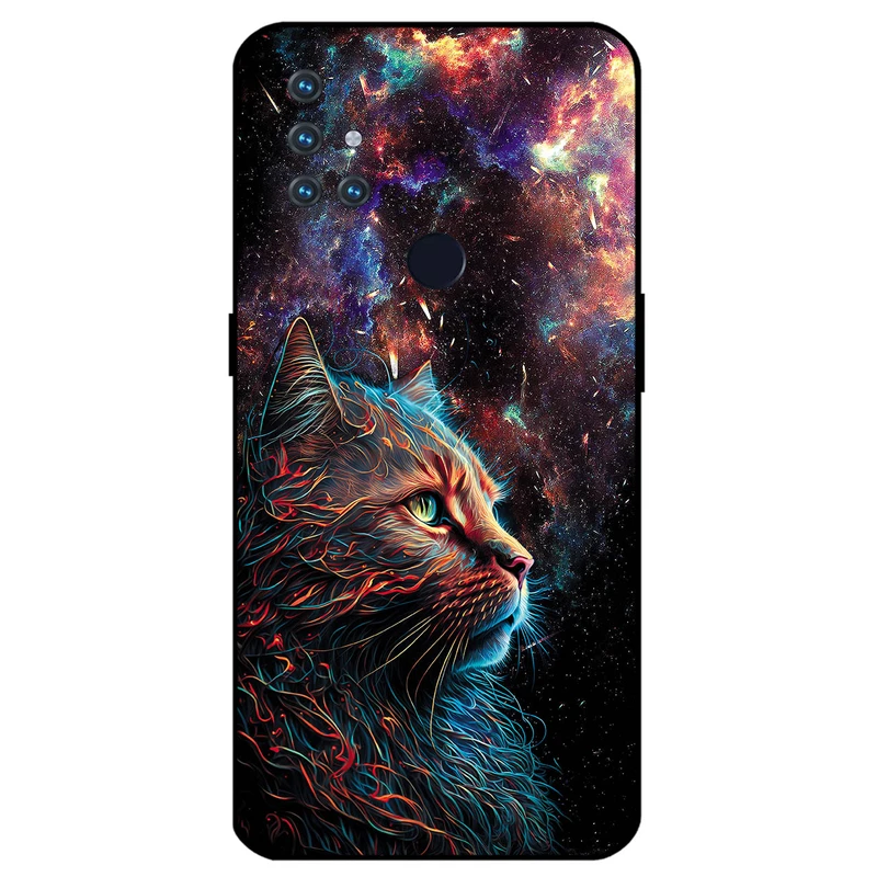 کاور مگافون طرح گربه کهکشانی مدل 4203 مناسب برای گوشی موبایل وان پلاس Nord N10 5G