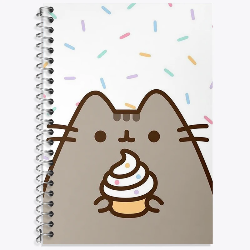 دفتر زبان 50 برگ خندالو مدل دو خط طرح پوشین گربه بامزه کد N2045