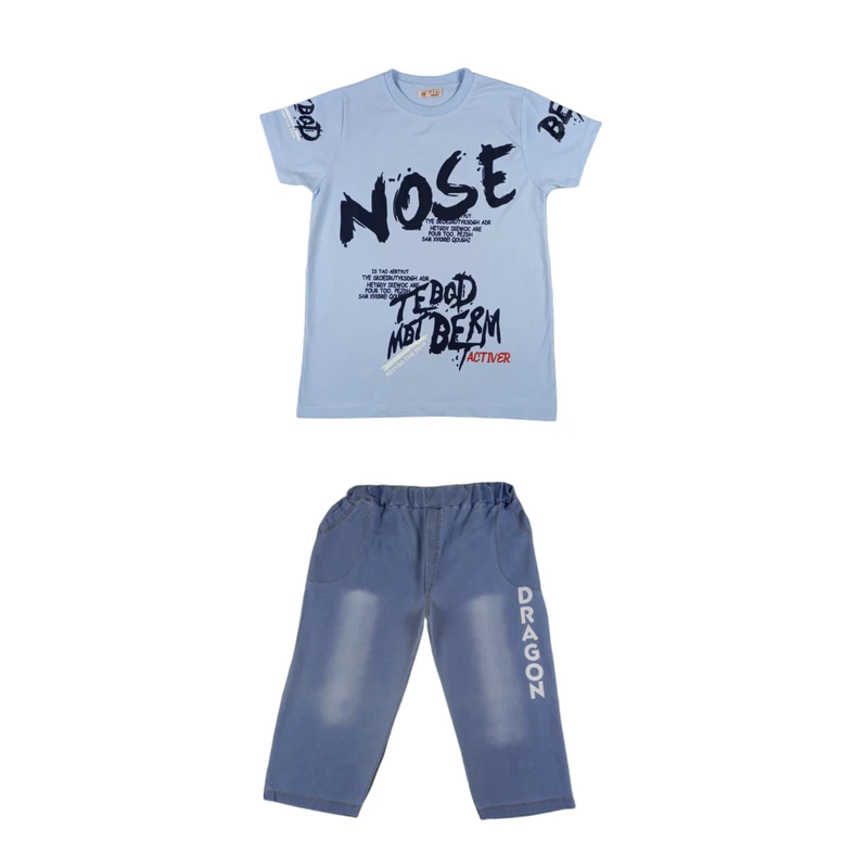 ست تی‌شرت آستین کوتاه و شلوارک پسرانه مدل 501064A