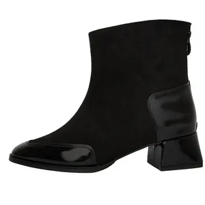 نیم بوت زنانه مدل نوک مربعی پهن لوتوس