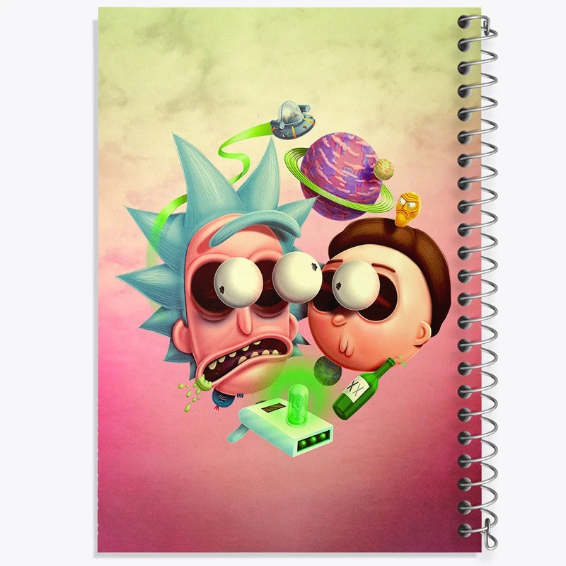 دفتر شطرنجی 50 برگ خندالو مدل ریک و مورتی (Rick and Morty) کد F136