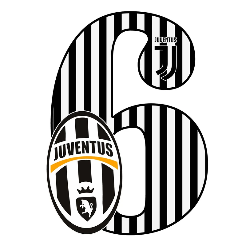 استند رومیزی تولد مدل عدد 6 طرح یوونتوس کد 906