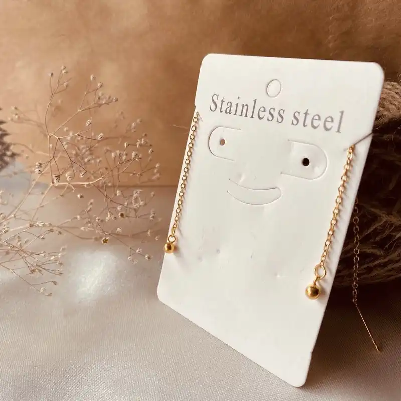 گوشواره زنانه استینلس استیل مدل توپی گوی