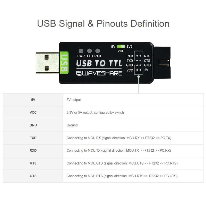مبدل صنعتی USB به سریال ویوشیر مدل USB TO TTL