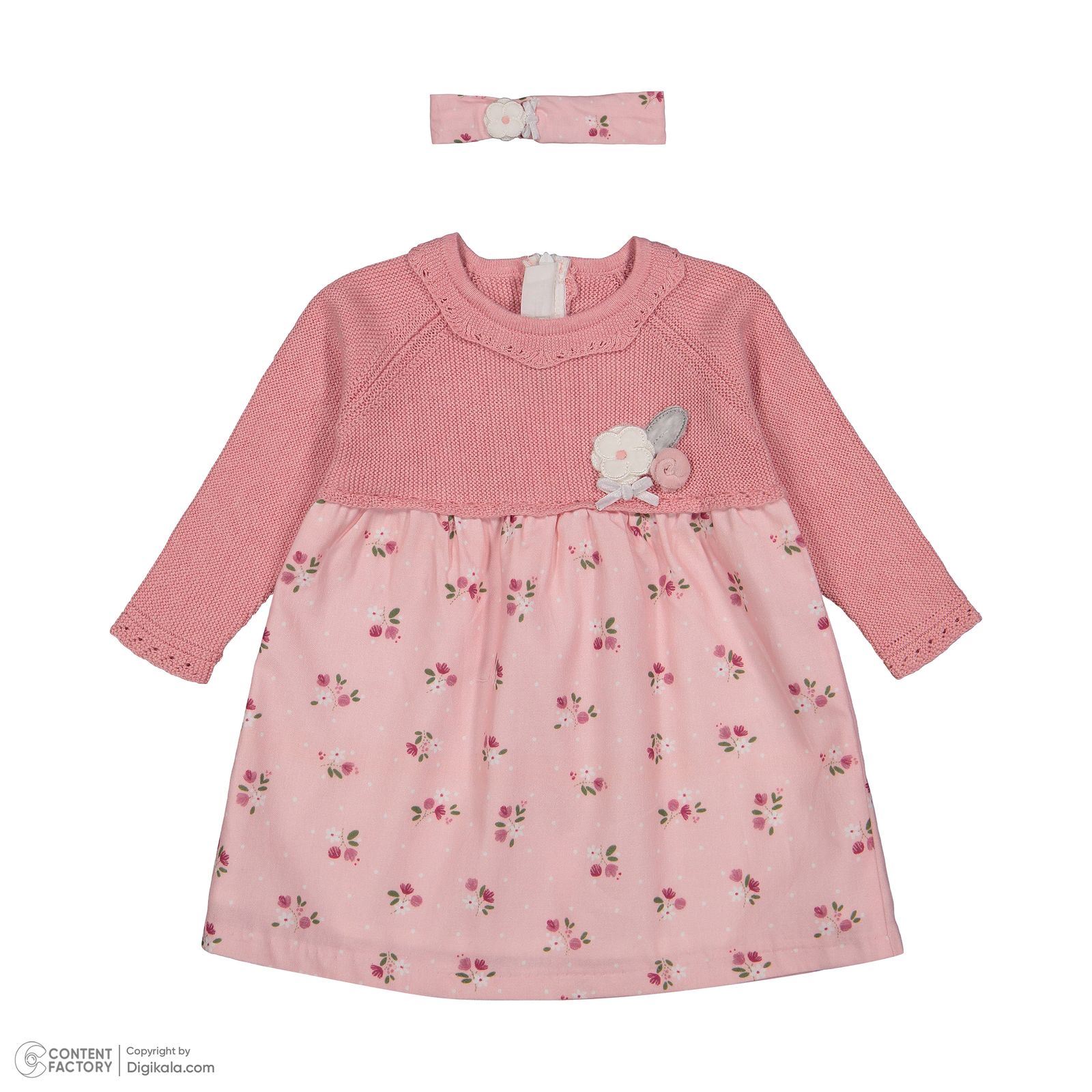 ست پیراهن و هدبند نوزادی دخترانه ایندیگو مدل 231631 - - 2