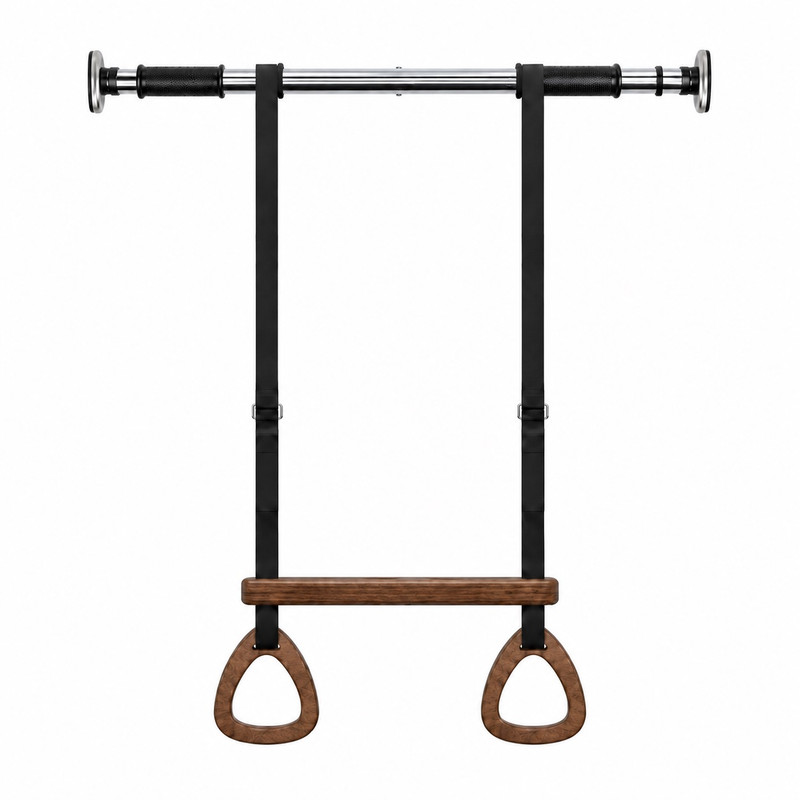 میله بارفیکس سه لول تن زیب مدل wood-32 به همراه بارفیکس چوبی کودکان