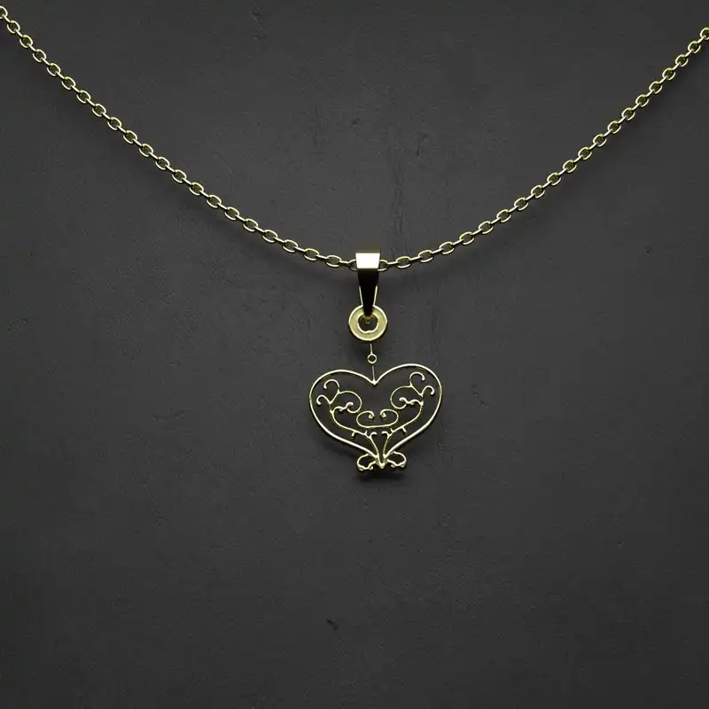 گردنبند طلا 18 عیار زنانه مدوپد مدل قلب کد DD2-1-1255