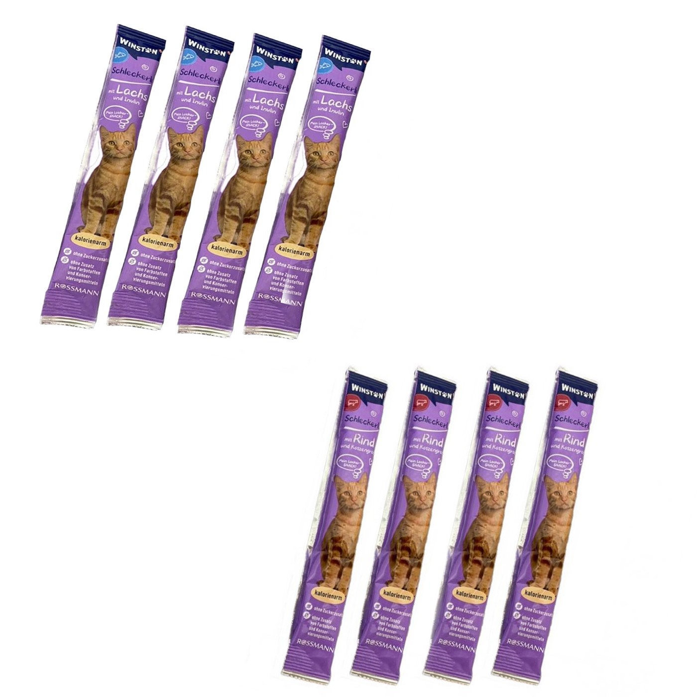 بستنی گربه وینستون مدل گوشت گاو و ماهی بسته 8 عددی