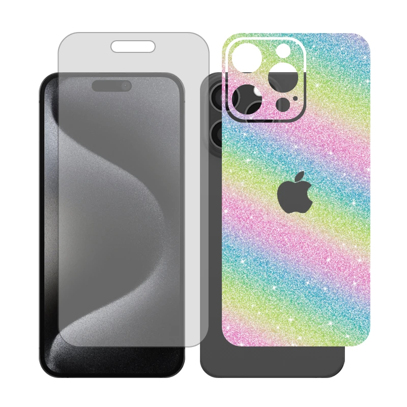 محافظ صفحه نمایش شفاف گلس مدل Together مناسب برای گوشی موبایل اپل iPhone 15 Pro Max به همراه برچسب پوششی پشت گوشی 