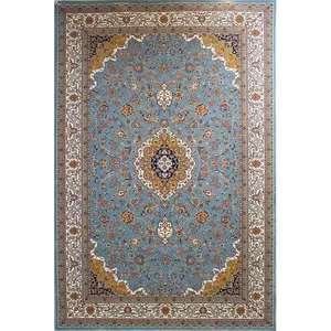 فرش ماشینی ساوین طرح 4505 زمینه آبی