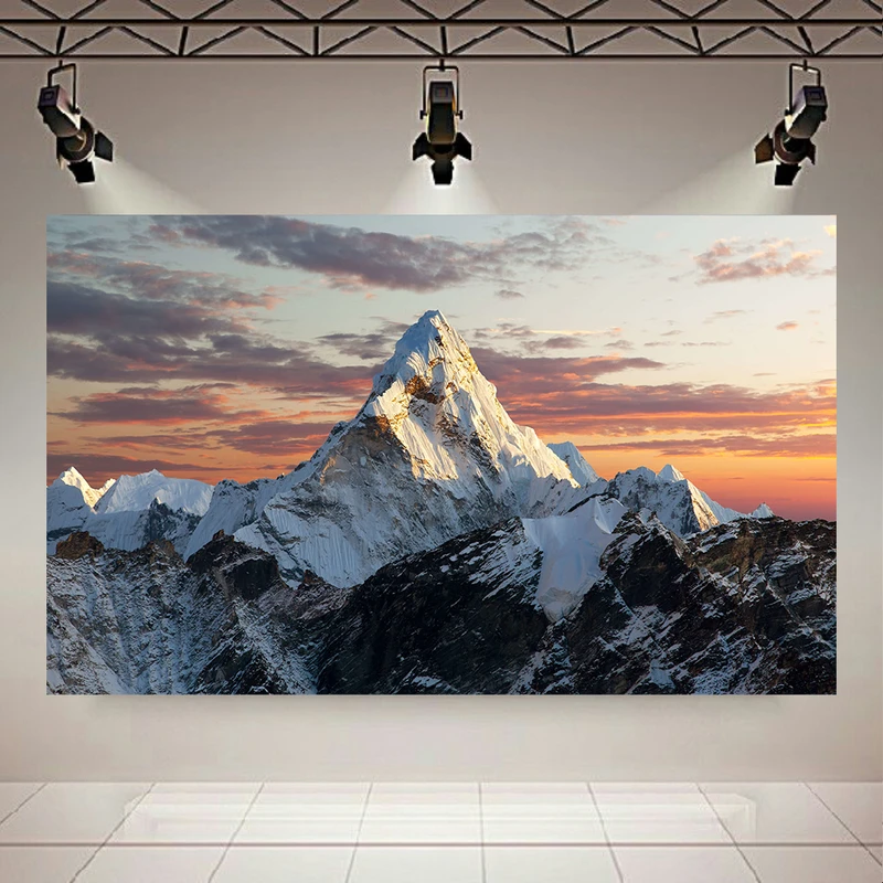 پوستر پارچه ای طرح طبیعت مدل کوهستان برفی کد AR31010