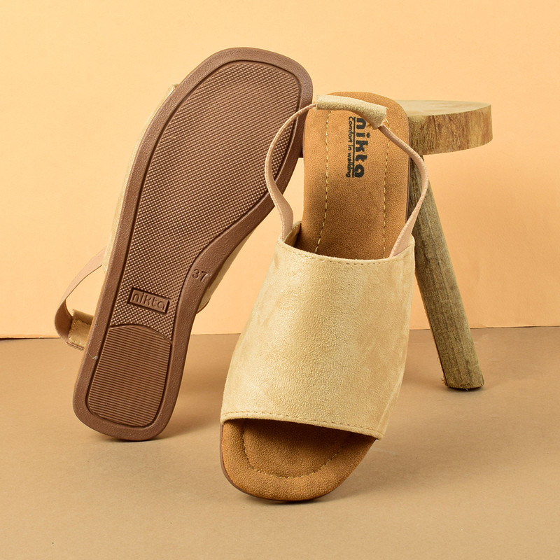 صندل زنانه نیکتا مدل بند کشی جیر 4152