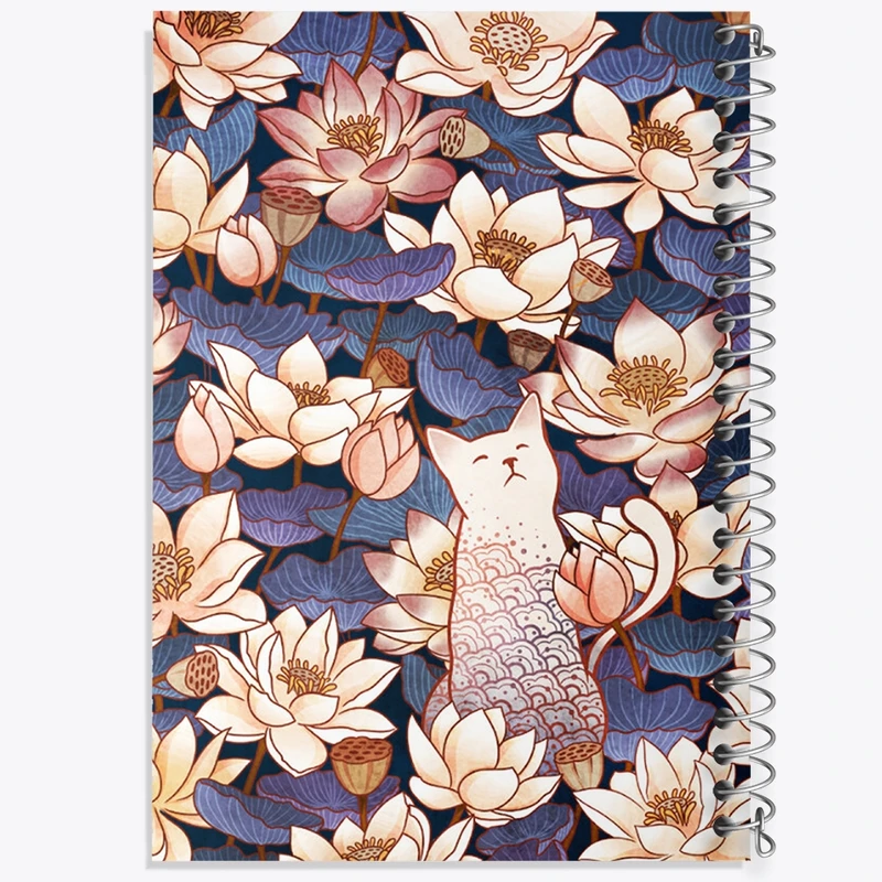 دفتر شطرنجی 50 برگ خندالو مدل گل و گربه کد F1818