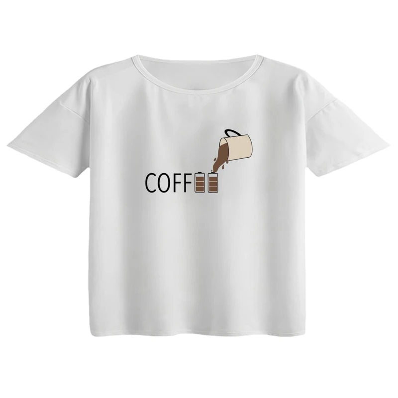 کراپ تی‌شرت آستین کوتاه زنانه مدل قهوه