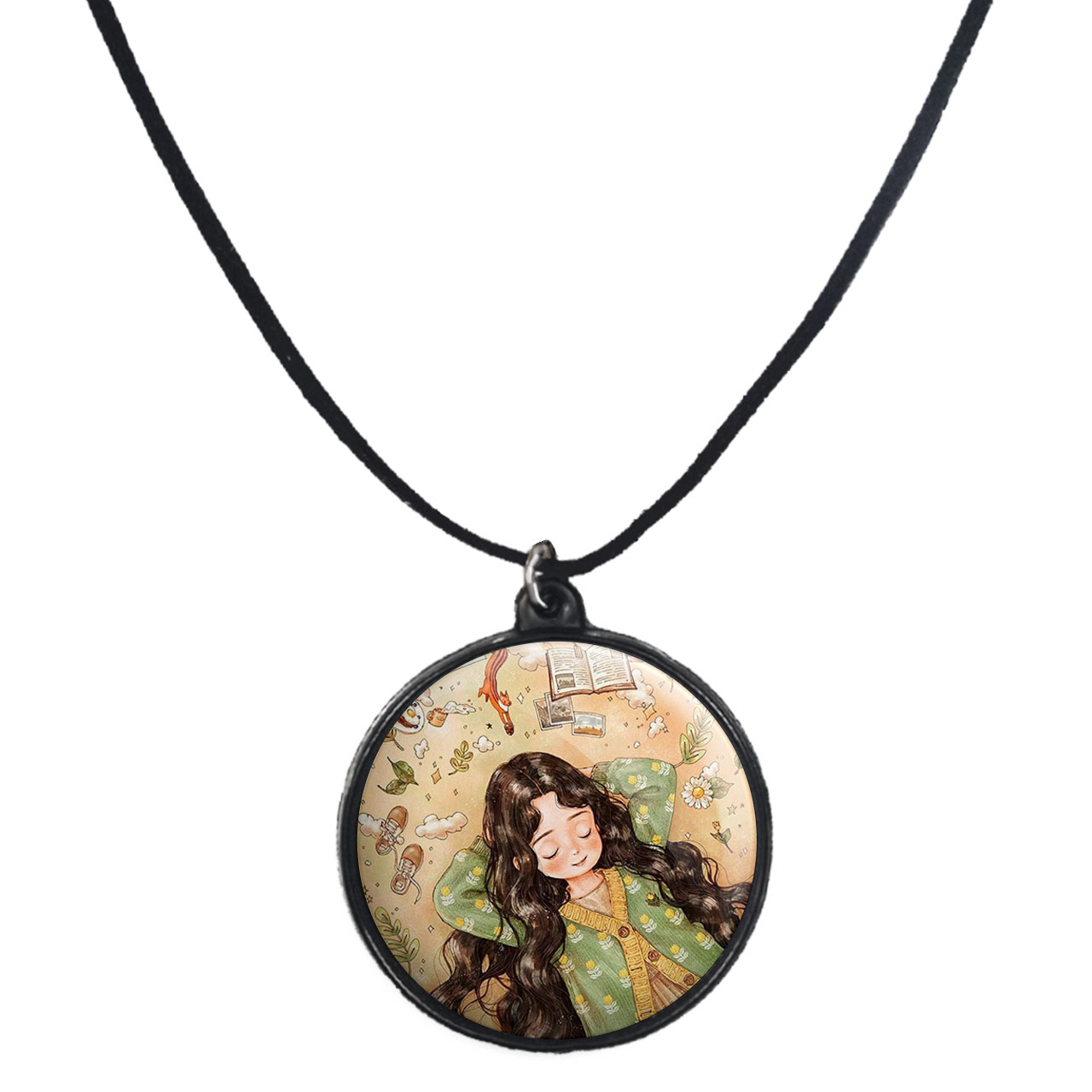 گردنبند پرمانه طرح دخترونه کد pmb.23447 مدل دو طرفه