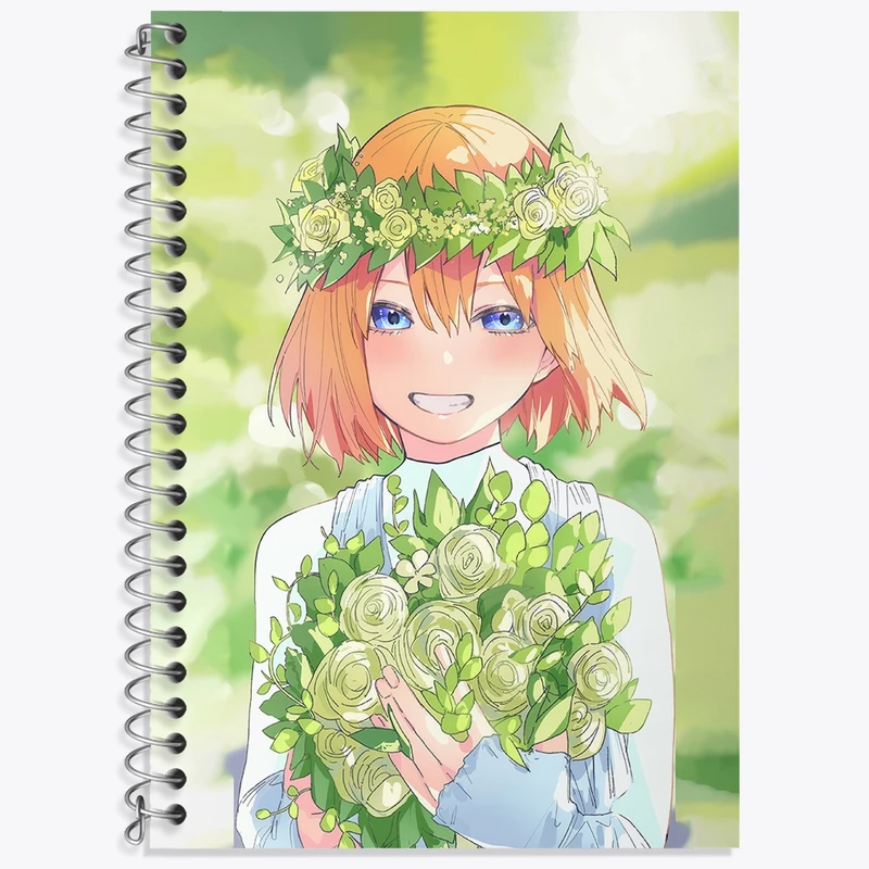 دفتر زبان 50 برگ خندالو مدل دو خط طرح یوتسوبا انیمه پنج عروس مساوی کد 32550