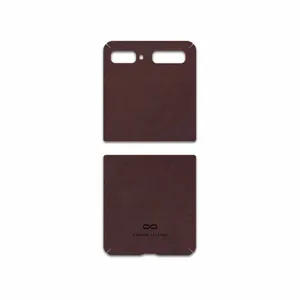 MAHOOT Matte-Dark-Brown-Leather Cover Sticker for Samsung Galaxy Z Flip