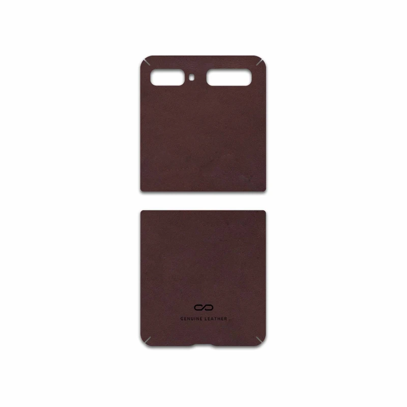 برچسب پوششی ماهوت مدل Matte-Dark-Brown-Leather مناسب برای گوشی موبایل سامسونگ Galaxy Z Flip