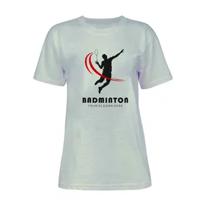 تی شرت آستین کوتاه زنانه مدل بدمینتون کد L190 رنگ طوسی