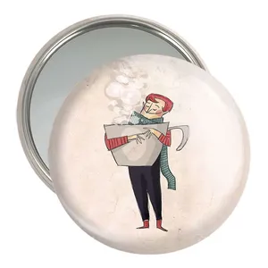 آینه جیبی خندالو مدل چای گرم  کد 5436