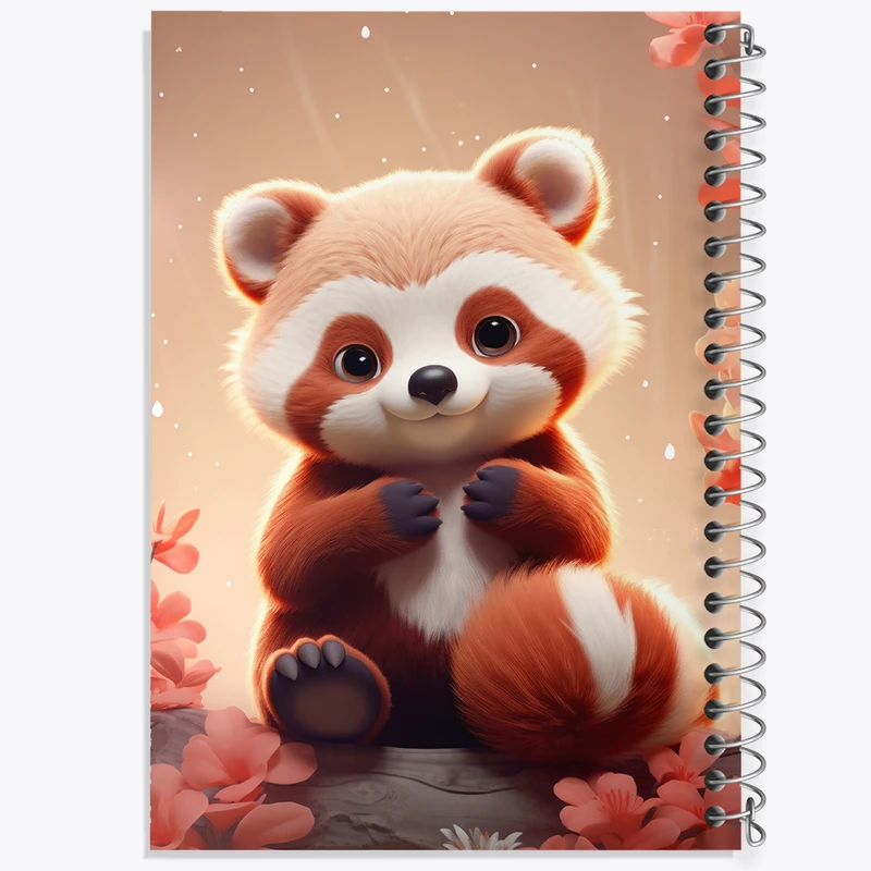 دفتر ژورنال نویسی 50 برگ خندالو مدل نقطه ای طرح راکون کیوت کد N2270