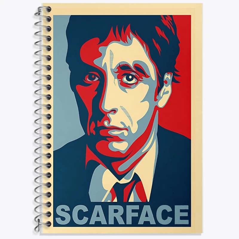 دفتر زبان 50 برگ خندالو مدل سه خط طرح اسکارفیس (Scarface) کد F6485