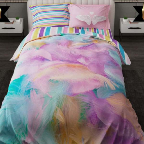 سرویس خواب مدل پر کد 1012 یکنفره 4 تکه