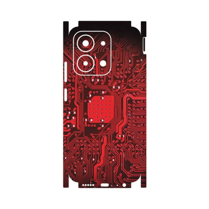 برچسب پوششی ماهوت مدل Red_Printed_Circuit_Board-FullSkin مناسب برای گوشی موبایل شیائومی Redmi 15C 4G