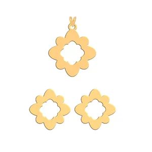 نیم ست طلا 18 عیار زنانه فرشته مدل گل WHSL-000203