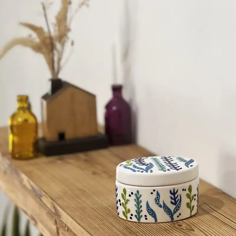 شکلات خوری سرامیکی طرح بیضی مدل گیاهان دریایی