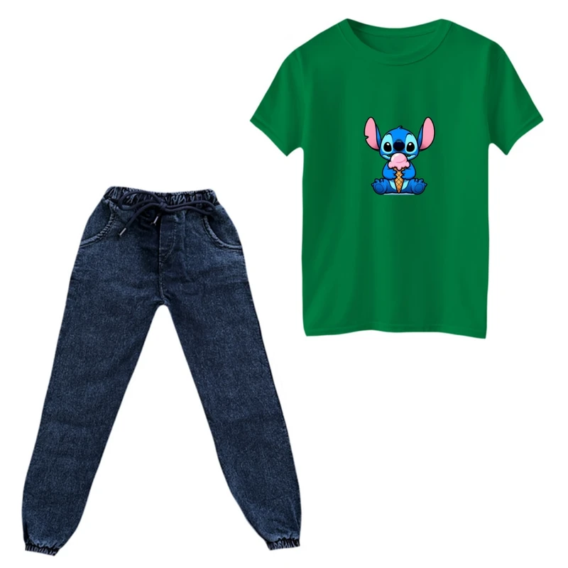 ست تی‌شرت و شلوار پسرانه مدل استیچ کد 02