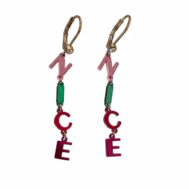 گوشواره حلقه‌ای زنانه مدل حروف انگلیسی