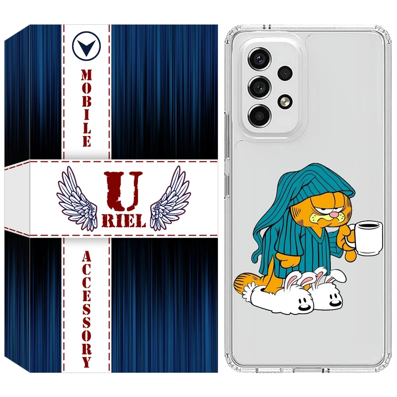 کاور یوریل قاب مدل Clear کد 72 طرح گارفیلد مناسب برای گوشی موبایل سامسونگ Galaxy A72