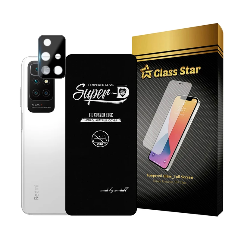  محافظ صفحه نمایش گلس استار مدل SUPLNFUGS مناسب برای گوشی موبایل شیائومی Redmi 10 / Redmi 10 Prime / Redmi 10 2022 به همراه محافظ لنز گوشی