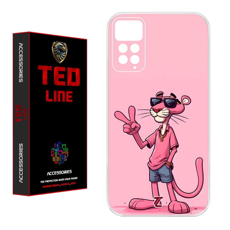 کاور تد لاین طرح پلنگ صورتی کد 1110 مناسب برای گوشی موبایل شیائومی Redmi Note 11 Pro 4G / Note 12 Pro 4G