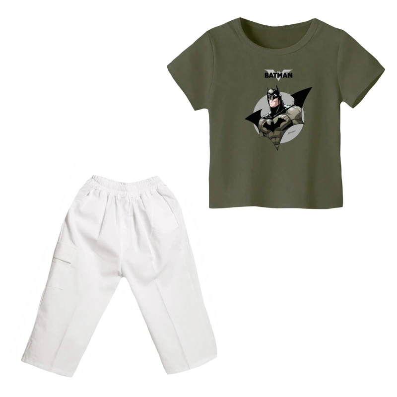 ست تی شرت و شلوارک پسرانه مدل بتمن کد ۹