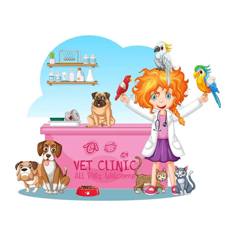 استیکر پارچه و لباس پاد آفرین مدل دامپزشک پت شاپ کد S2553