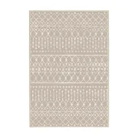 فرش ماشینی 1000 شانه زمینه کرم حاشیه کرم صورتی مدل اورکوم کد OR.1126.3