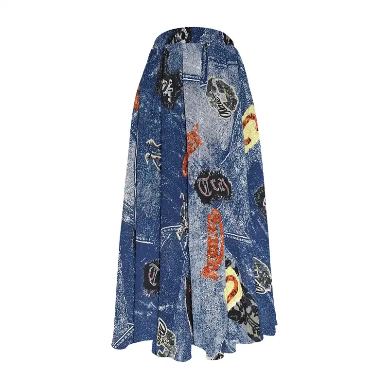 دامن کلوش زنانه مدل H11 رنگ آبی