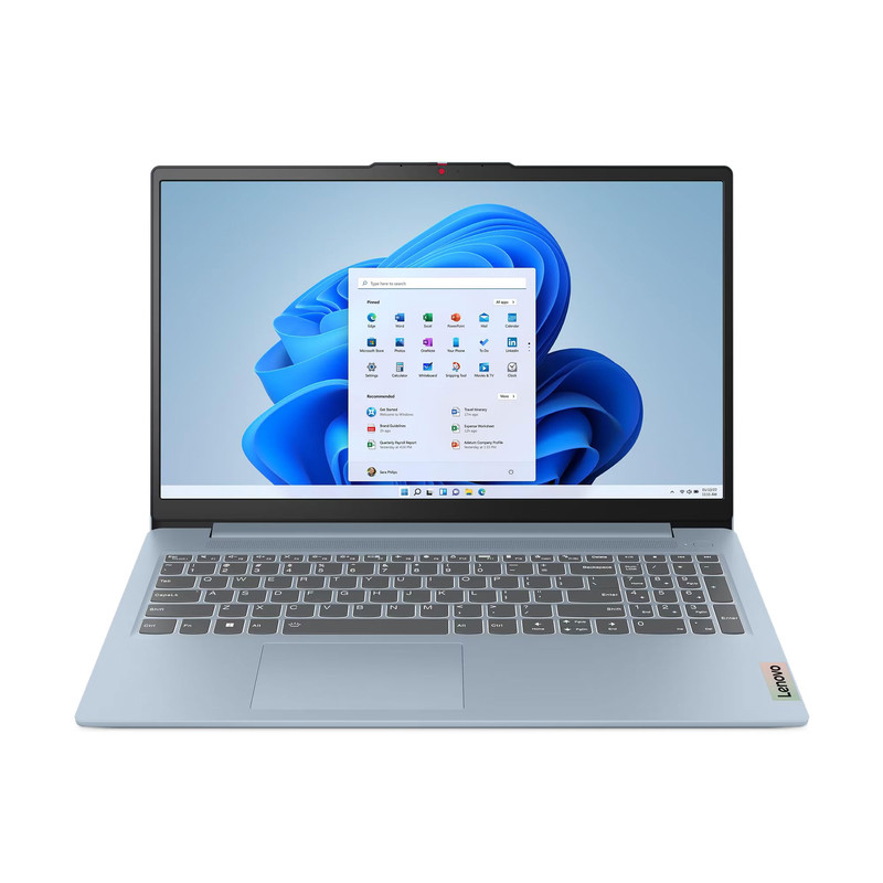 عکس لپ تاپ 15.6 اینچی لنوو مدل IdeaPad Slim 3 15ABR8-R5 5625U-8GB DDR4 3200MHz-512GB SSD-TN-Backlit-W — زاویه و جزئیات 9