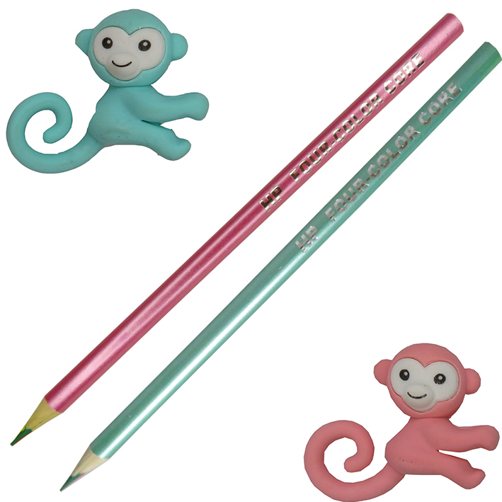 سرمدادی مدل میمون به همراه مداد مجموعه 4 عددی