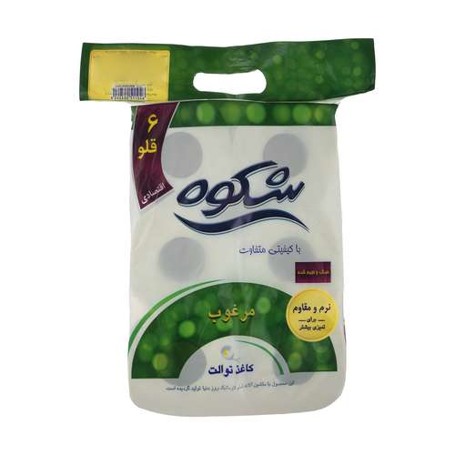 دستمال توالت شکوه کد 01 بسته 6 عددی