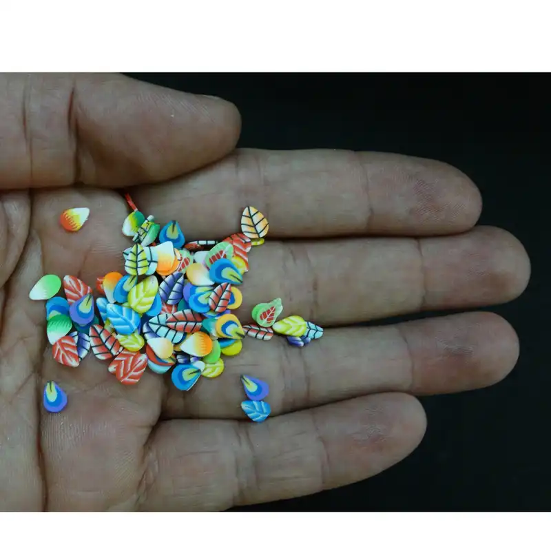 مهره دستبند مدل فیمو برگ مجموعه 150 عددی