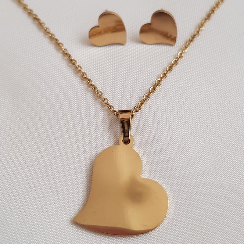 نیم ست زنانه مدل قلب استیل 3223