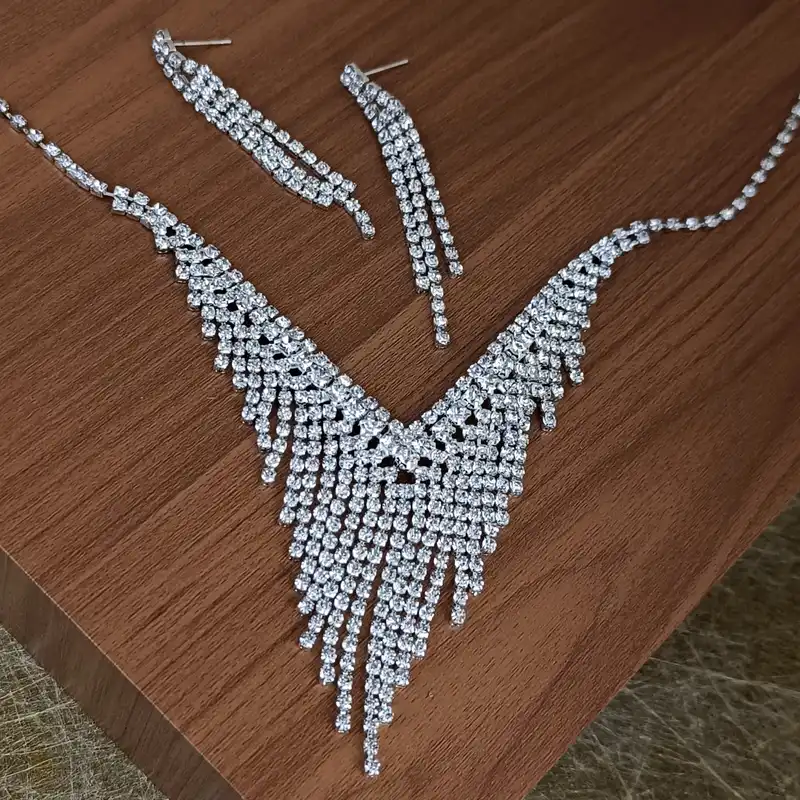 نیم ست زنانه فشن جویلری مدل جواهری کد RKH_1766