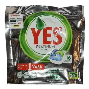 قرص ماشین ظرفشویی یس مدل Platinum بسته 16 عددی