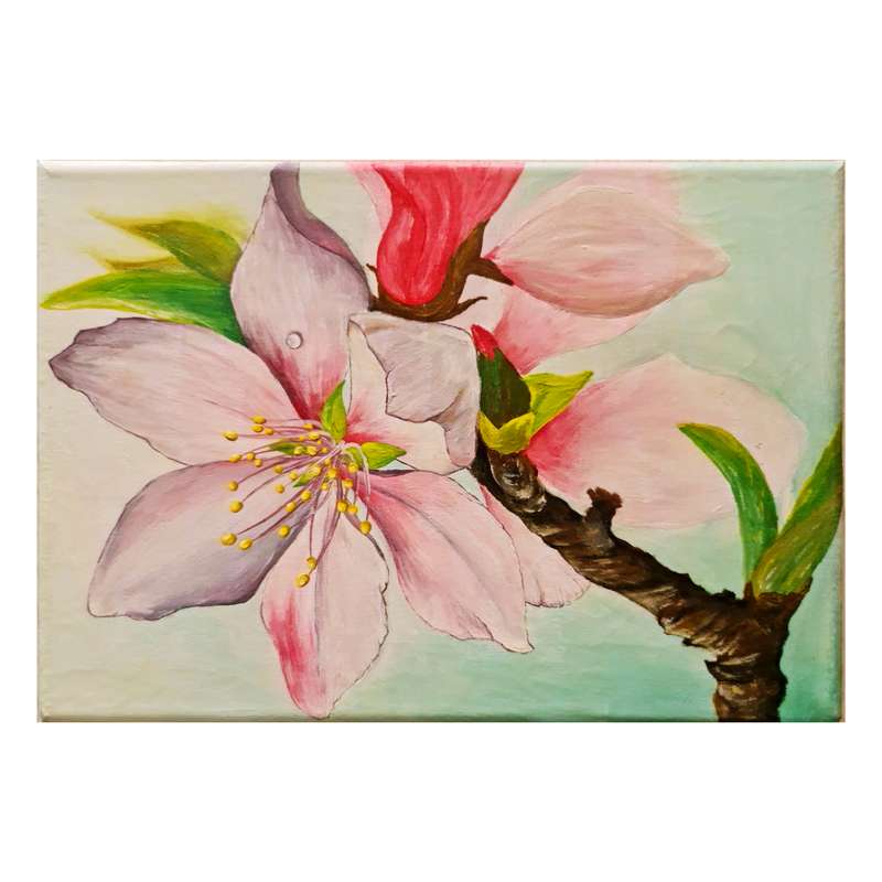 تابلو نقاشی اکریلیک طرح شکوفه های گیلاس مدل 2535