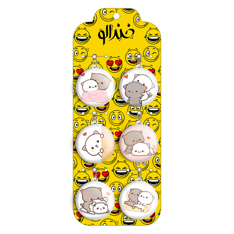 جاکلیدی خندالو مدل گربه های بامزه کد 1337A مجموعه 6 عددی