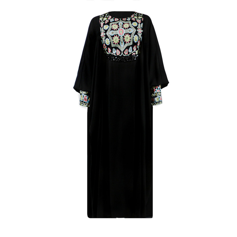 مانتو زنانه مدل سوزن دوزی عبایی کد 25685