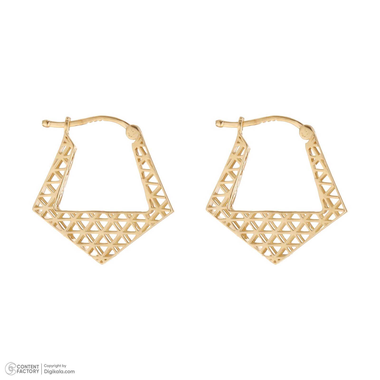 گوشواره طلا کم اجرت 18 عیار زنانه گلدم مدل E-2311004 -  - 3